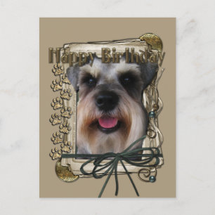 Carte Postale Joyeux Anniversaire - Pierres - Schnauzer