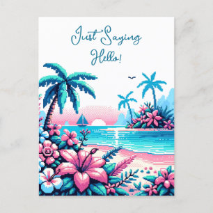 Carte Postale Joyeux anniversaire   Pixel Art Ocean