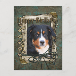Carte Postale Joyeux Anniversaire - Poches de pierre - Chien de 