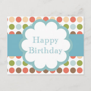 Carte Postale Joyeux anniversaire (poka dots)