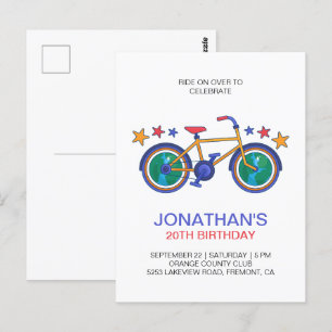 Carte Postale Joyeux anniversaire pour la Personnaliser cycliste