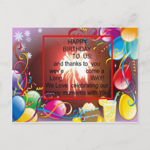 Carte Postale Joyeux anniversaire pour nous