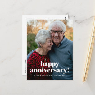 Carte Postale Joyeux Anniversaire pour Parents avec Photo
