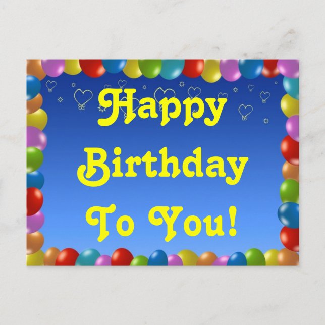 Carte Postale Joyeux Anniversaire Pour Vous! (Devant)