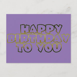 Carte Postale Joyeux Anniversaire Pour Vous Pale Purple Gold Typ