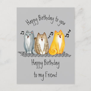 Carte Postale Joyeux Anniversaire Purrfect Ami Jamais mignon Cha