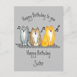 Carte Postale Joyeux Anniversaire Purrfect Soeur Jamais Mignonne