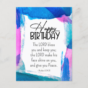 Carte Postale Joyeux anniversaire Que le Seigneur vous bénisse N