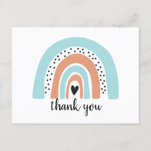 Carte Postale Joyeux anniversaire Rainbow Blue Peach