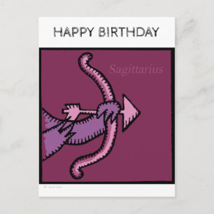 Carte Postale Joyeux Anniversaire SIGNE Zodiaque Sagittarius Car