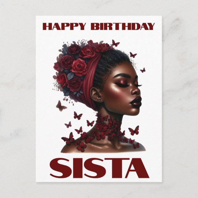 Carte Postale Joyeux anniversaire Sista Black Girl Magic Melanin (Devant)