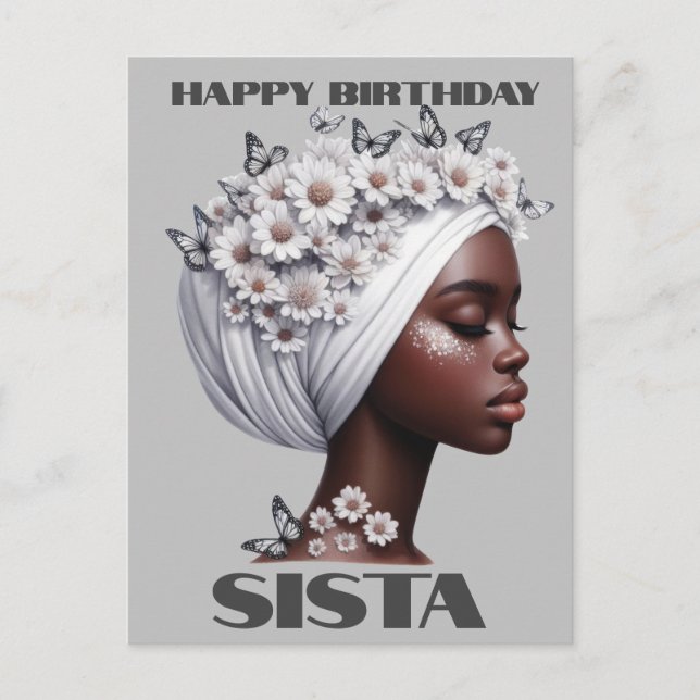 Carte Postale Joyeux anniversaire Sista Black Girl Magic Melanin (Devant)