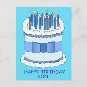 Carte Postale Joyeux anniversaire Son Cartoon gâteau et bougies