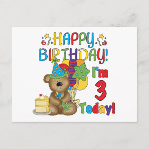 Carte Postale Joyeux anniversaire Teddy Bear 3e t-shirts et cade