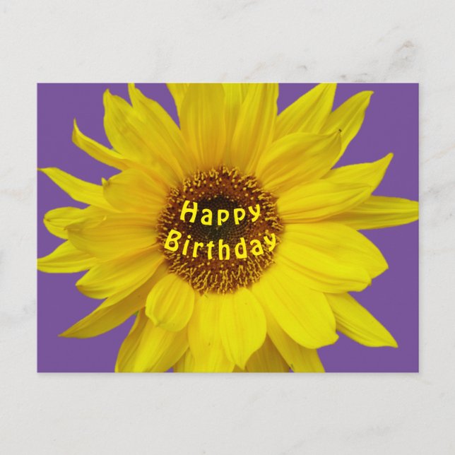 Carte postale Joyeux Anniversaire Tournesol (Devant)