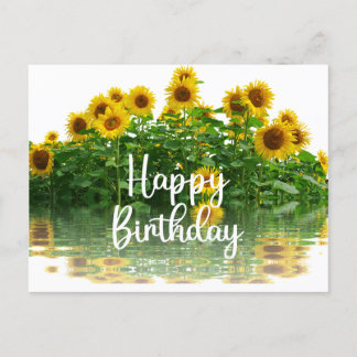 Carte Postale Joyeux Anniversaire Tournesols Jaunes