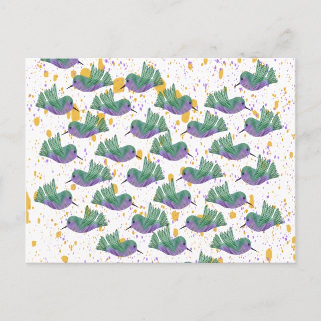 Carte Postale Joyeux Anniversaire Toute Occasion Aquarelle Colib (Devant)
