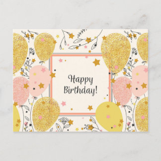 Carte Postale Joyeux Anniversaire Vintage