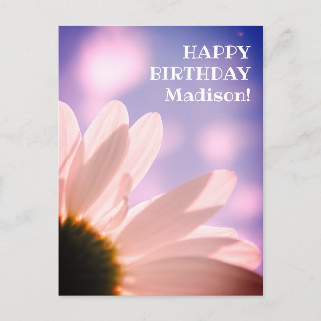 Carte Postale Joyeux Anniversaire Vœux Fleur de Marguerite Photo (Devant)