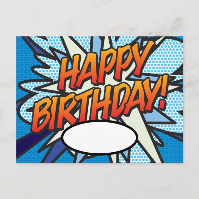 Carte Postale Joyeux Anniversaire Votre Message Discours Bubble  (Devant)