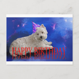 Carte Postale Joyeux anniversaire Westie