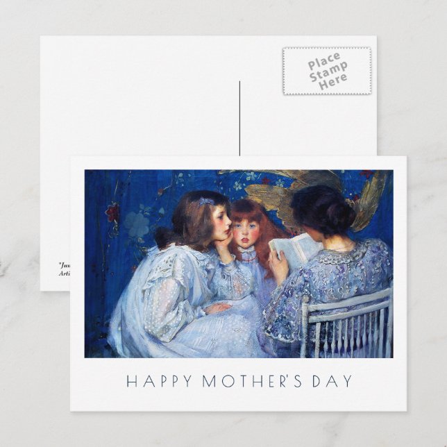 Carte Postale Joyeux Art de la fête des mères (Devant / Derrière)