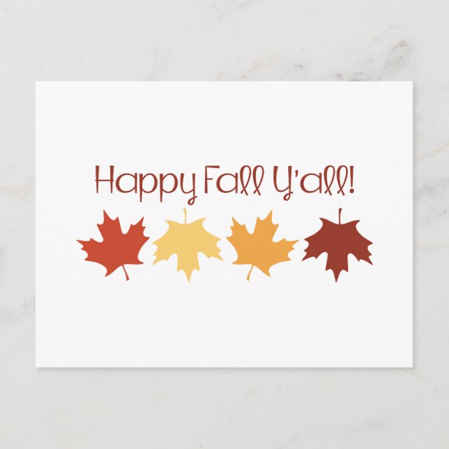 Carte Postale Joyeux automne Yall (Devant)