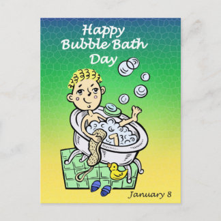 Carte Postale Joyeux Bain de bulle 8 janvier