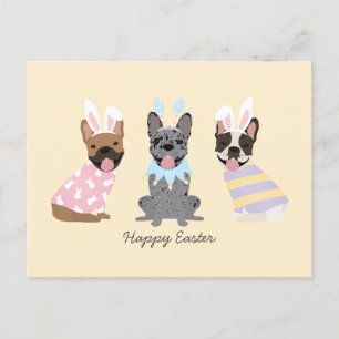 Carte Postale Joyeux Bulldogs français de Pâques