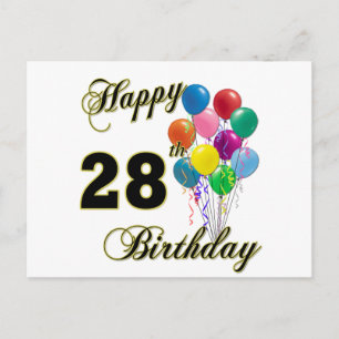 Carte Postale Joyeux cadeau d'anniversaire de 28e anniversaire a