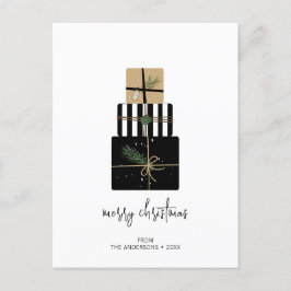 Carte Postale Joyeux cadeau de Noël moderne vacances