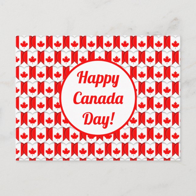 Carte Postale Joyeux Canada Jour Fête Salutation Feuille d'érabl (Devant)
