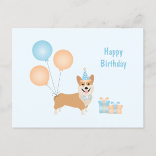 Carte Postale Joyeux Chien de Corgi Anniversaire