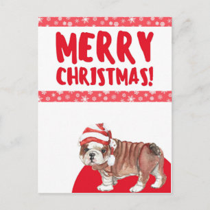 Carte Postale Joyeux chien de Noël mignon