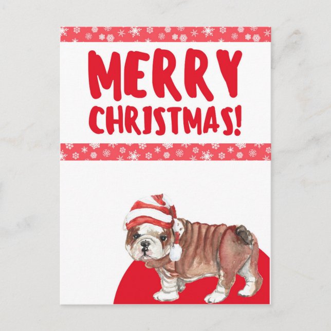 Carte Postale Joyeux chien de Noël mignon (Devant)