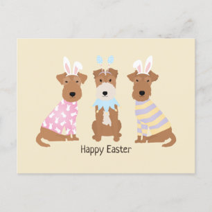 Carte Postale Joyeux Chiens de Terrier gallois de Pâques
