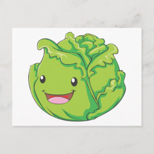 Carte Postale Joyeux choux légumes souriant