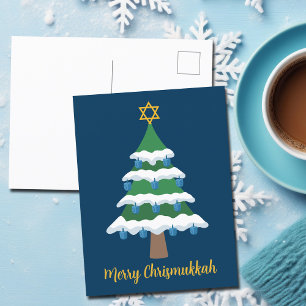 Carte Postale Joyeux Chrismukkah Cute Hanoukka Christmas Tree
