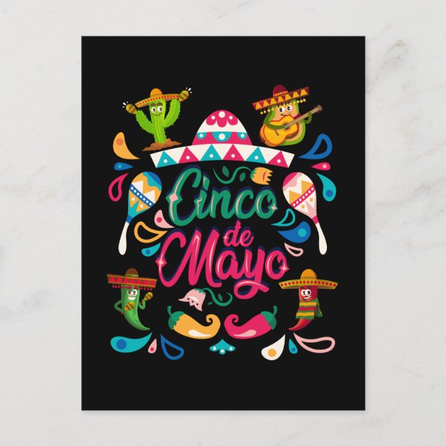 Carte Postale Joyeux Cinco De Mayo Fête Mexicaine (Devant)