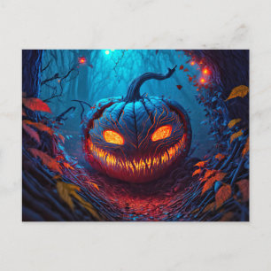 Carte Postale Joyeux Citrouille d'Halloween Éffrayant