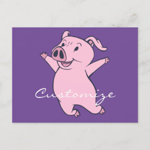 Carte Postale Joyeux Cochon rose Sauter Thunder_Cove