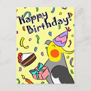 Carte Postale Joyeux Cockatiel d'anniversaire