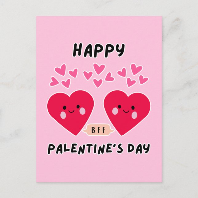 CARTE POSTALE JOYEUX COEUR D'AMOUR DU JOUR DE PALENTINE (Devant)