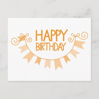 Carte Postale joyeux coup orange d'anniversaire