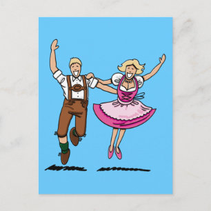 Carte postale Joyeux Couple Bavarois Danser