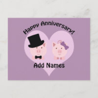 Joyeux couple de cochons à l'anniversaire
