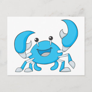 Carte Postale Joyeux crabe bleu