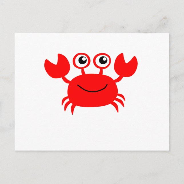 Carte Postale Joyeux crabe caricaturale (Devant)