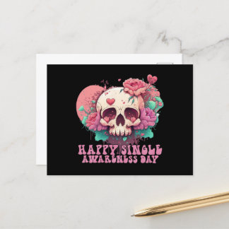 Carte Postale Joyeux crâne de Valentines de la Journée de sensib