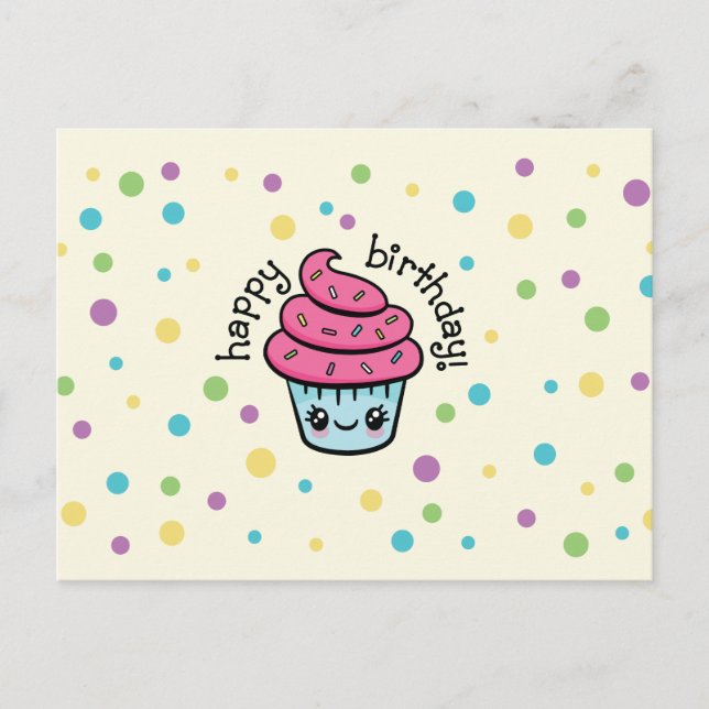 Carte postale Joyeux Cupcake (Devant)